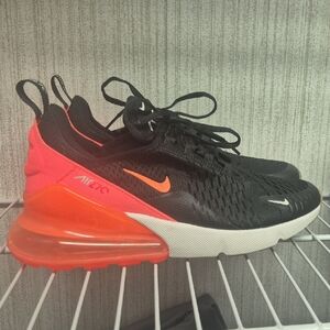 Nike Air Max 270 Black and Bright Orange Shoes